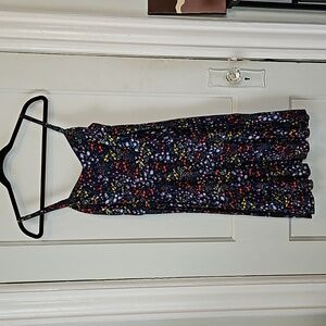 Navy Floral Midi Dress- M